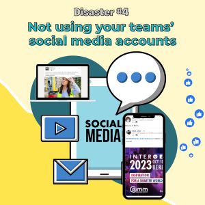 Disaster: Not leveraging your teams' social accounts